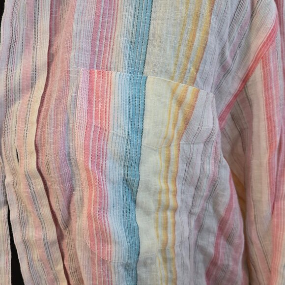 Large - Striped Button Down Shirt - Picture 3 of 4